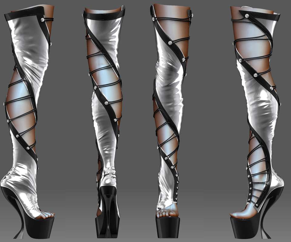 realistic sexy boots 3d max