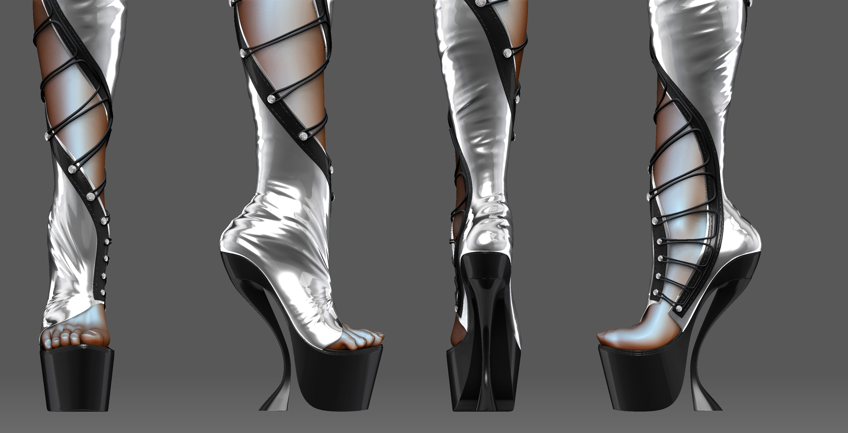 realistic sexy boots 3d max