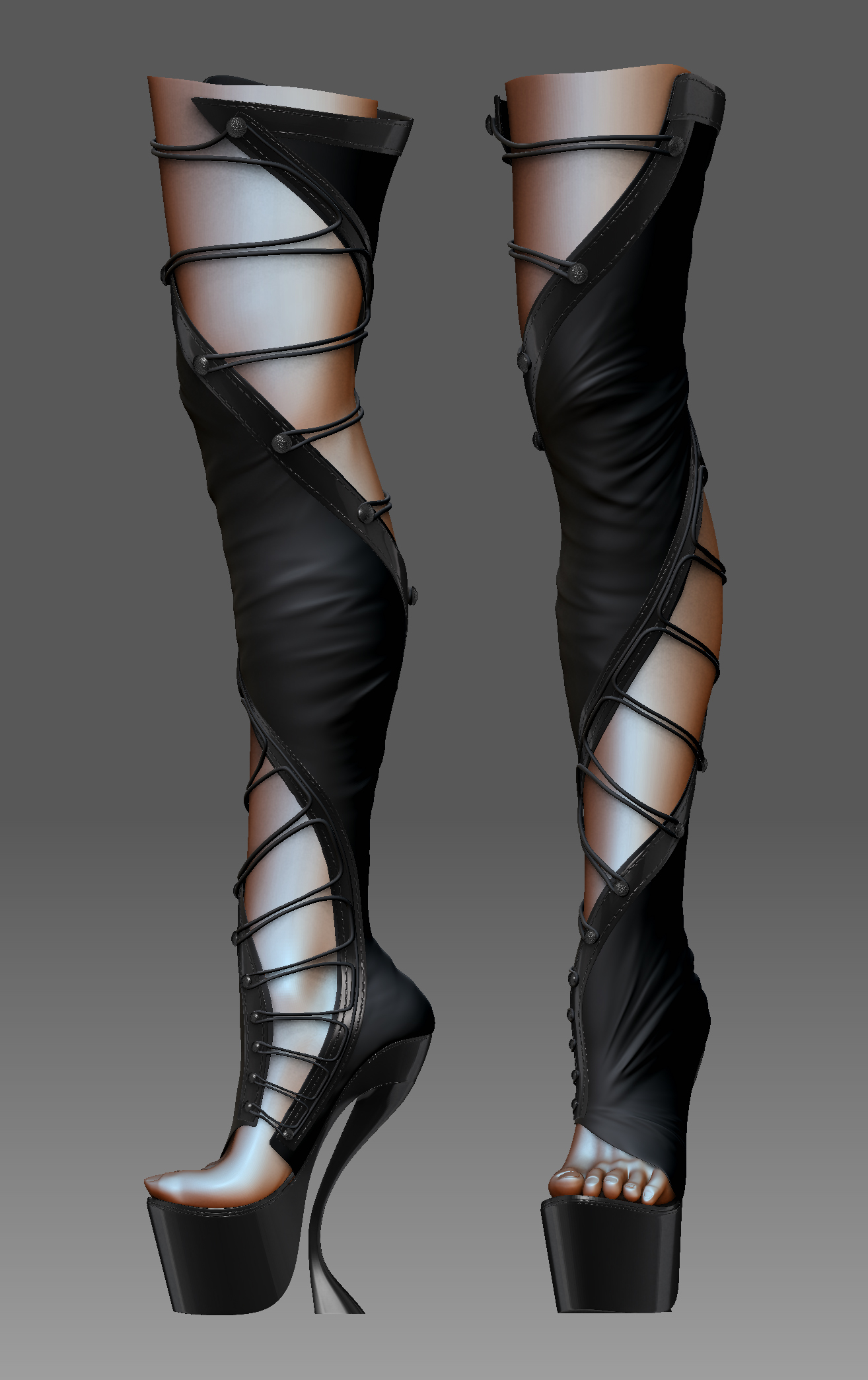 realistic sexy boots 3d max