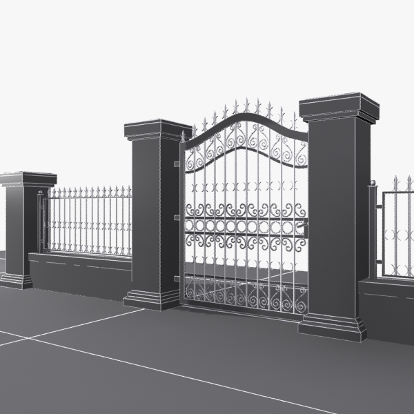 3d wrought iron gate model