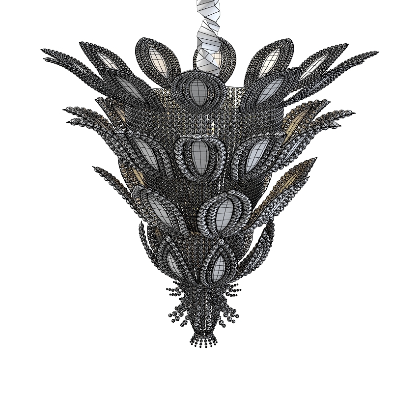 3d pineapple art deco model