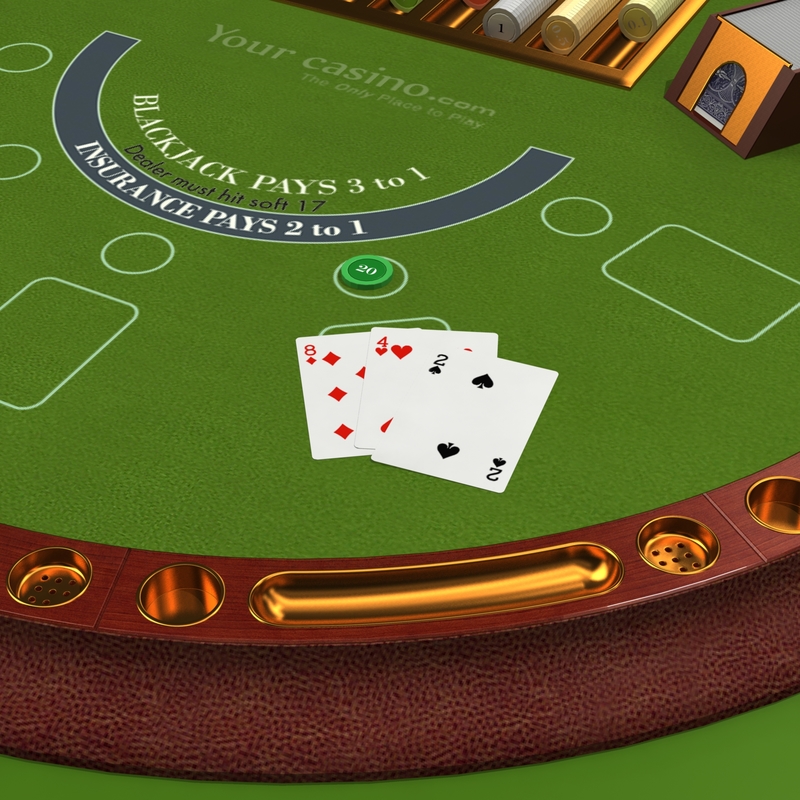 black jack table 3d obj