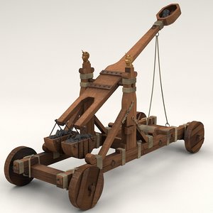 ancient norman catapult 3d model