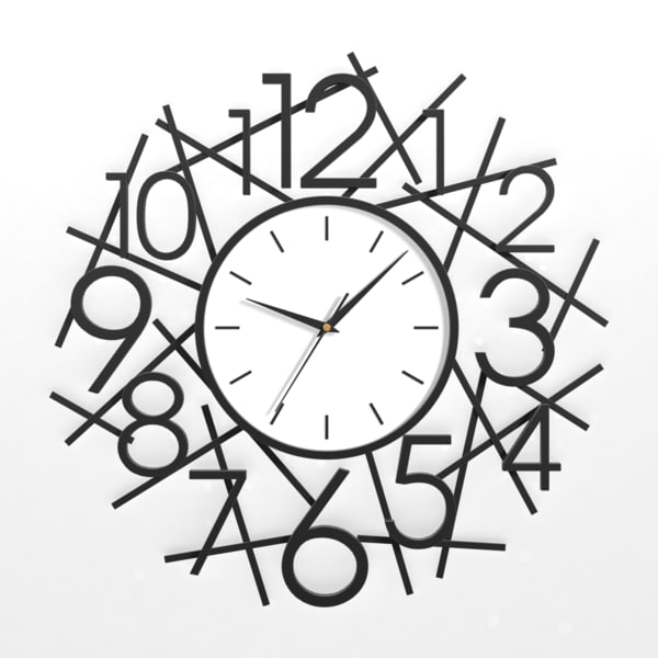 analog decorative wall clock 3d 3ds