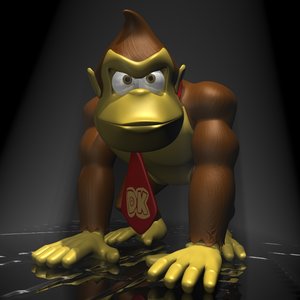 3d model of donkey kong character rigged