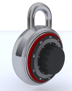 padlock lock combination 3d max