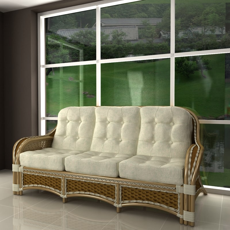 albany rattan sofa 3d 3ds
