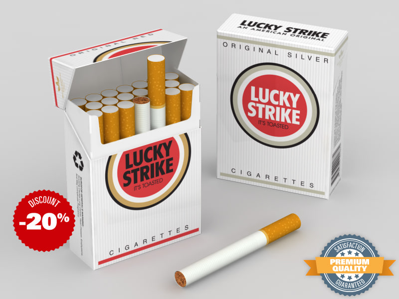 3d model lucky strike cigarette pack