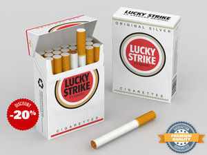 3d model lucky strike cigarette pack