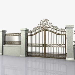 3d wrought iron gate model