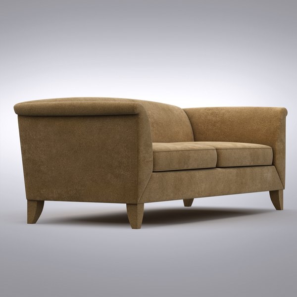 3d Model Crate Barrel Leather Sofa