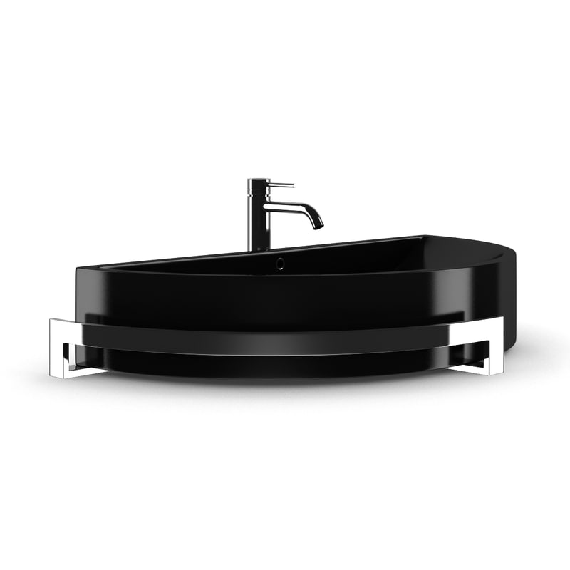 3d black bathroom sink