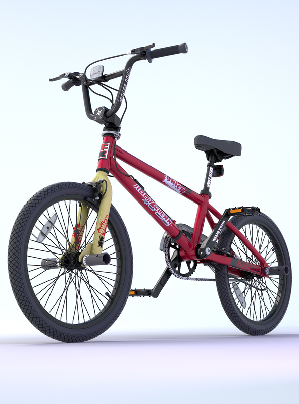 bmx bike decals rigged 3d max