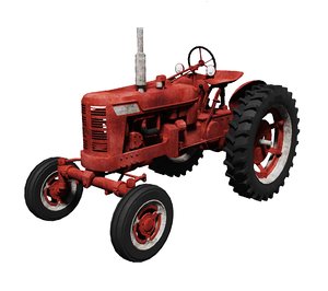 rusty old tractor 3d model