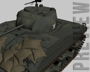 3d sherman m4a3 tank model