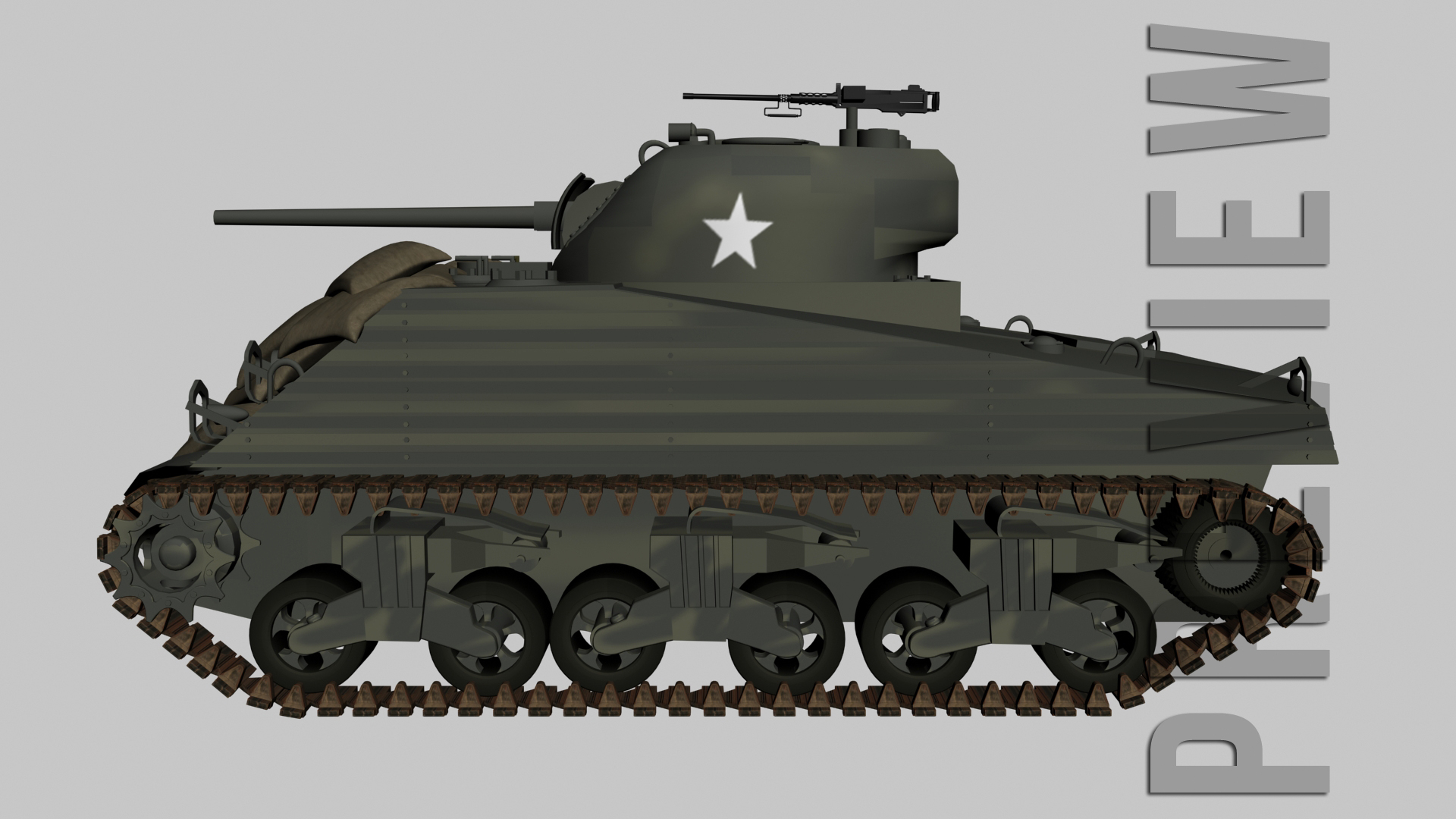 m4a3谢尔曼3d模型