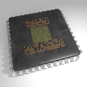 processor computer chip 3d model