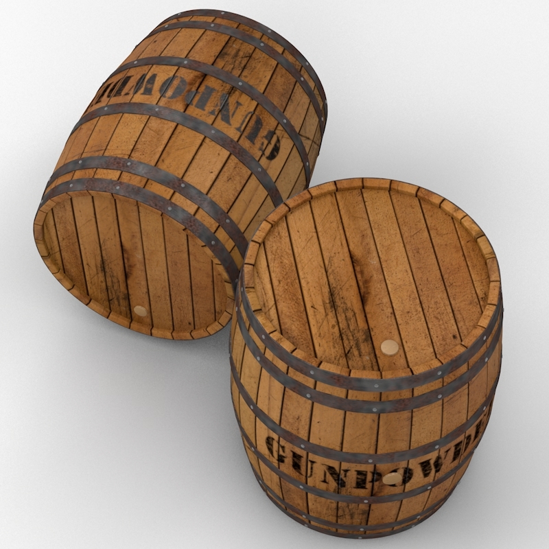 3d ancient keg black powder