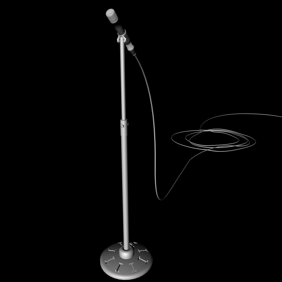 basic microphone stand 3d c4d