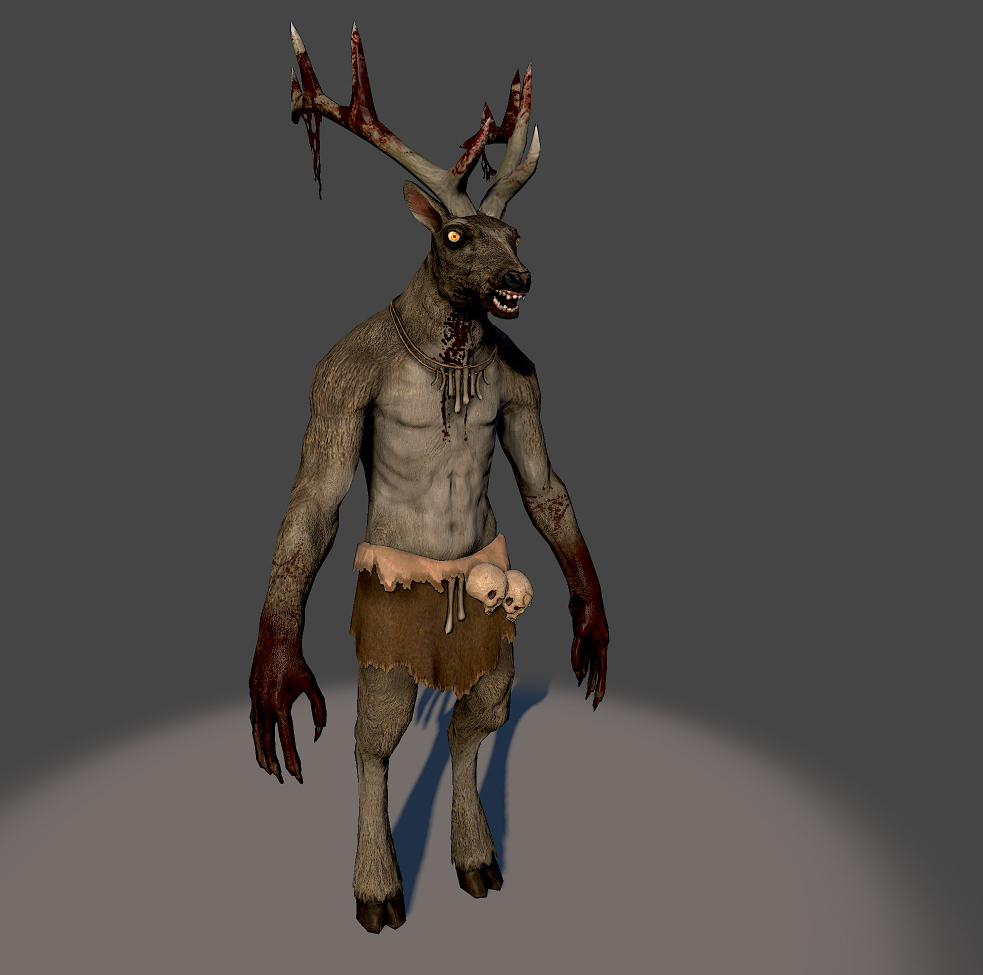 3d wendigo monster model