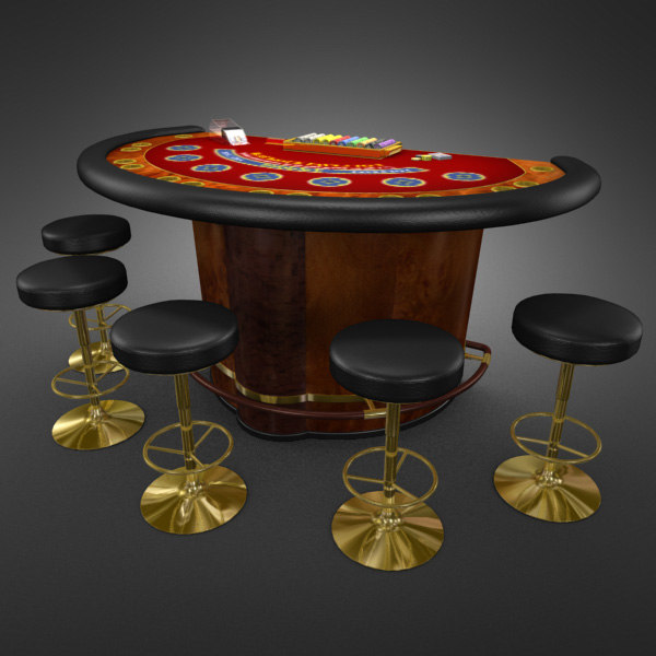 casino blackjack table 3d model