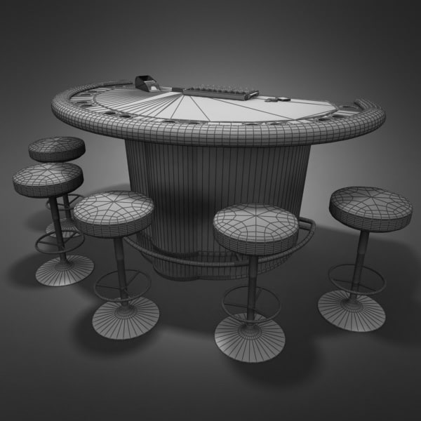 casino blackjack table 3d model