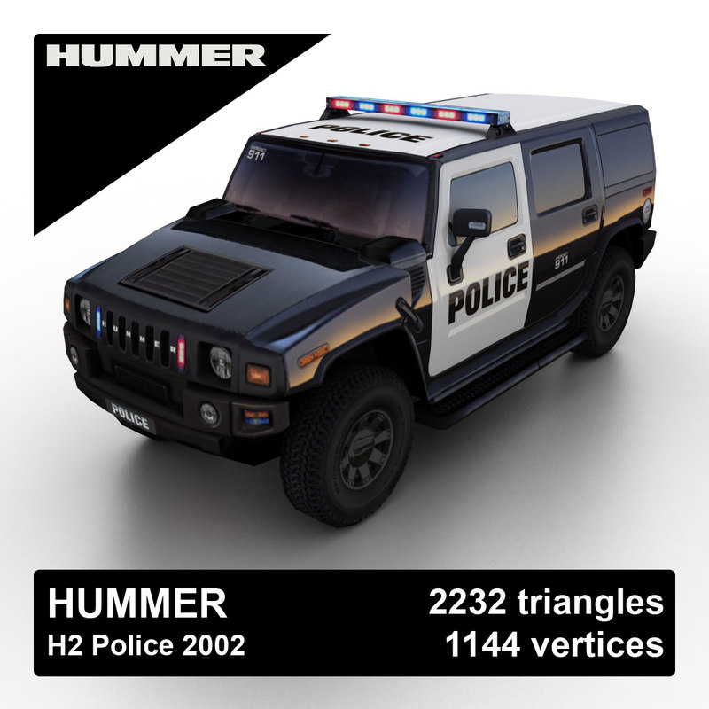 3d h2 police suv model