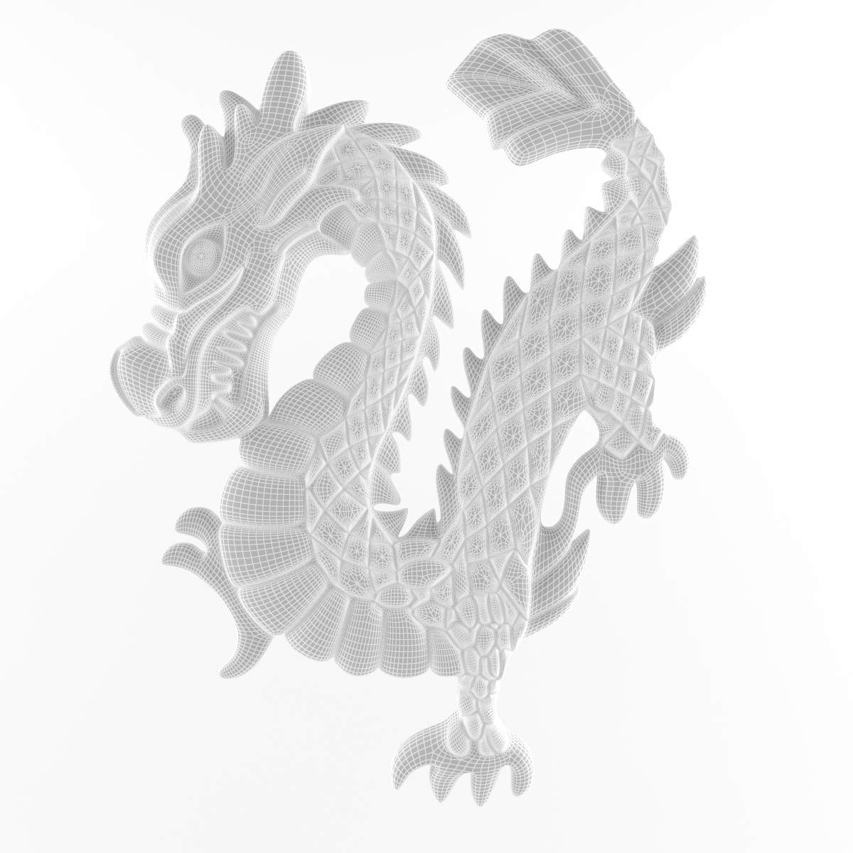 3d bas-relief dragon