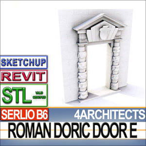 roman doric door stl obj
