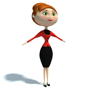 3ds max cartoon woman character