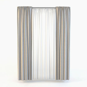 3d straight curtain tulle model