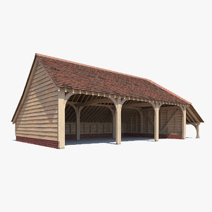 traditional timber framed barn 3d max