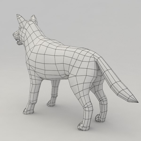 rigged wolf 3d obj