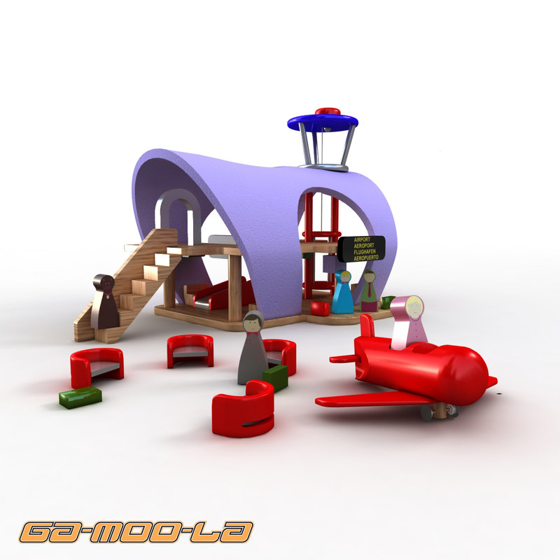maya children wooden toy airport
