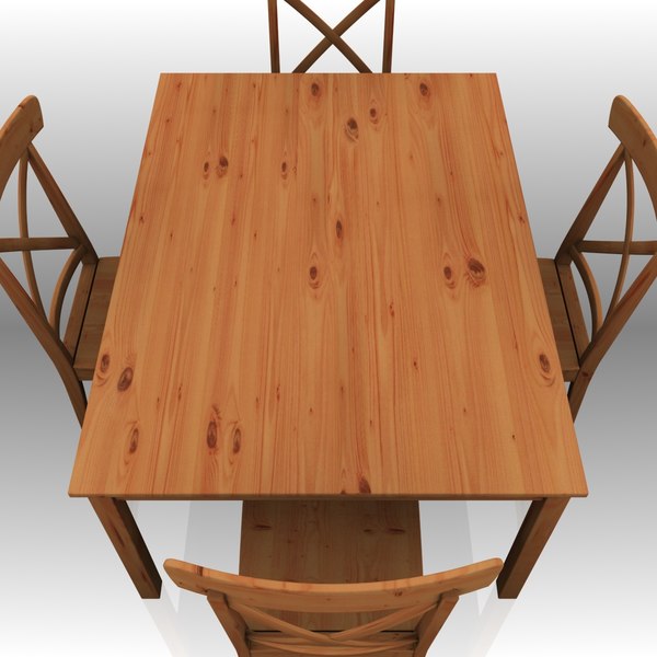 classic kitchen table chairs 3d model