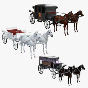 3dsmax hearse horses carriage