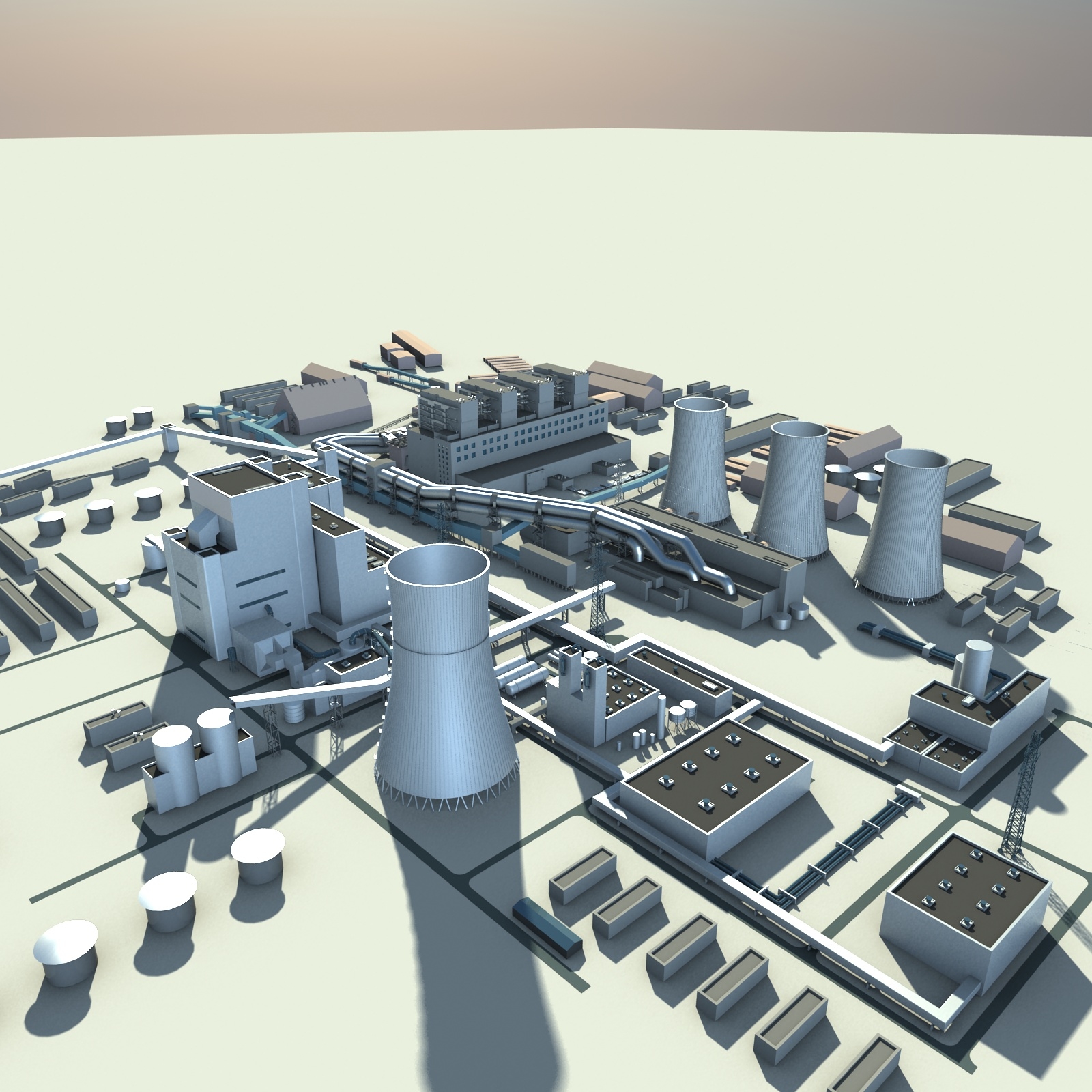 thermal power plant 3d max