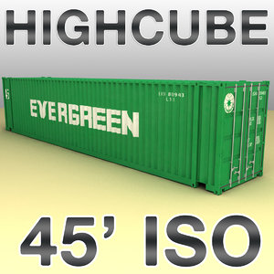 3ds max 45 feet highcube container cargo