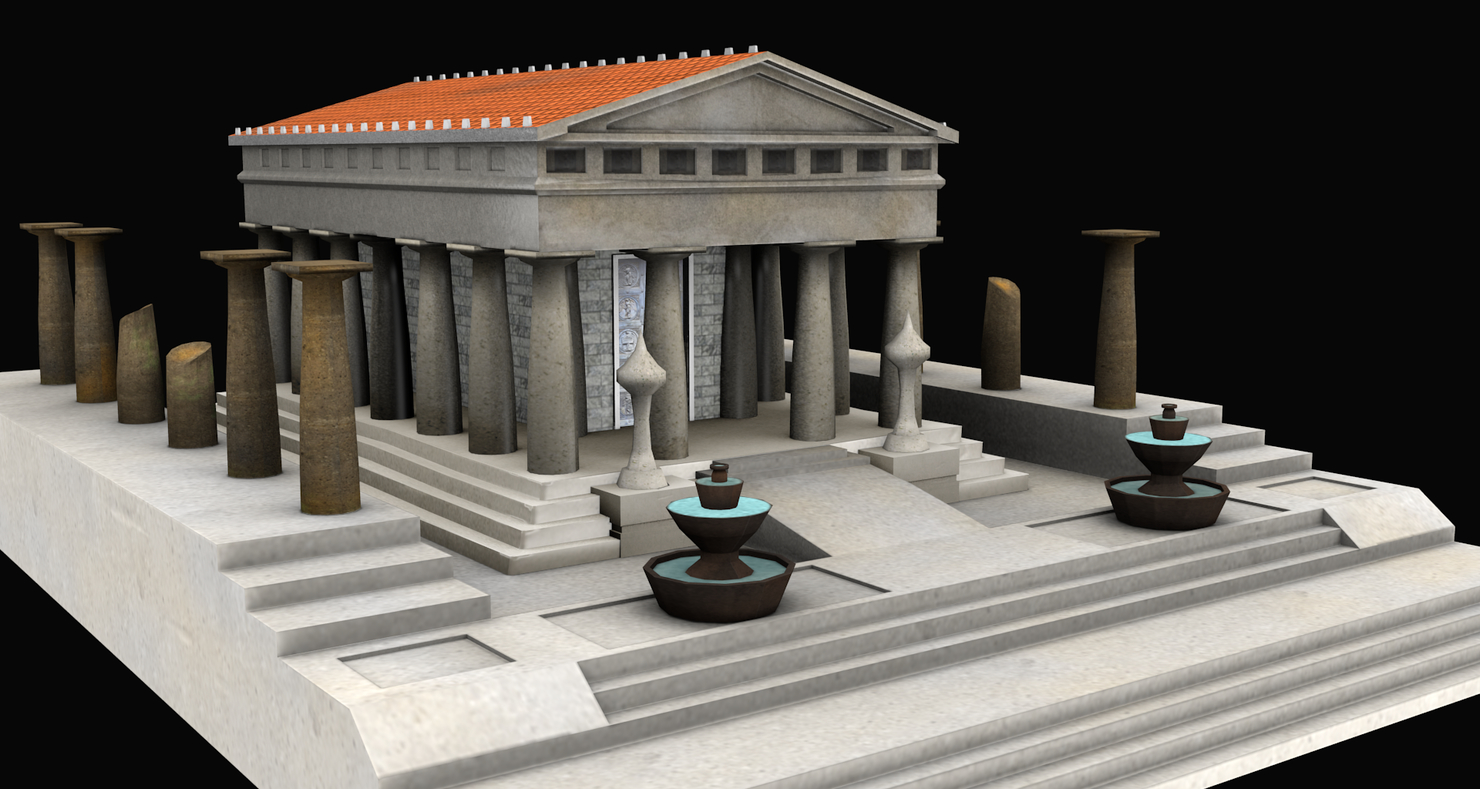 ancient roman temple 3d 3ds