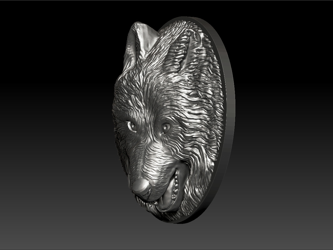 bas-relief wolf 3d model