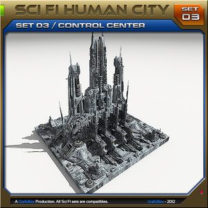 scifi human city set03 3d max