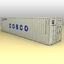 40 feet container cargo ships 3d model
