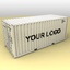 20 feet container ships 3d model