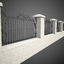 wrought iron fence metal 3d model
