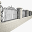 wrought iron fence metal 3d model