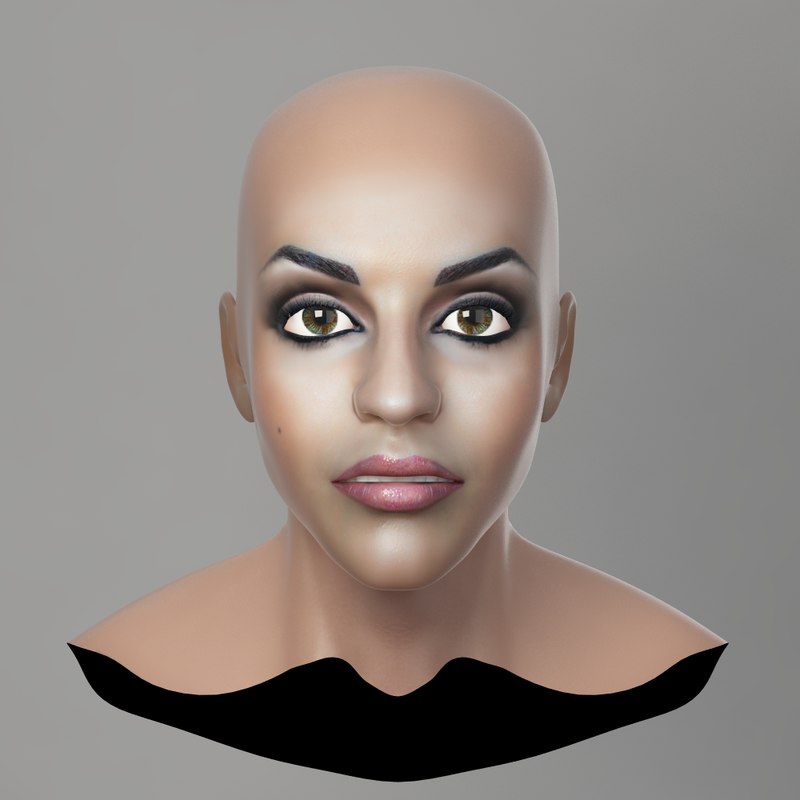 realistic female head 3d max