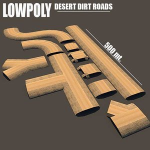3d model dirtroad desert road