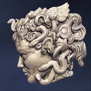 3d medusa head sculpture