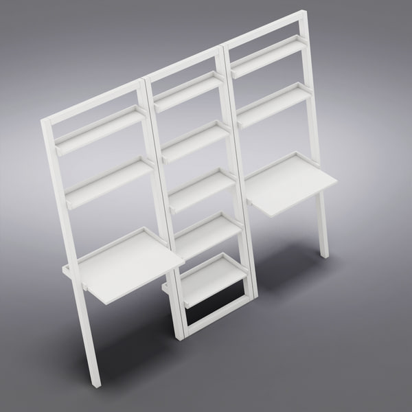 Crate Barrel Sloane 3d Model, Crate And Barrel Sloane Leaning Bookcase White