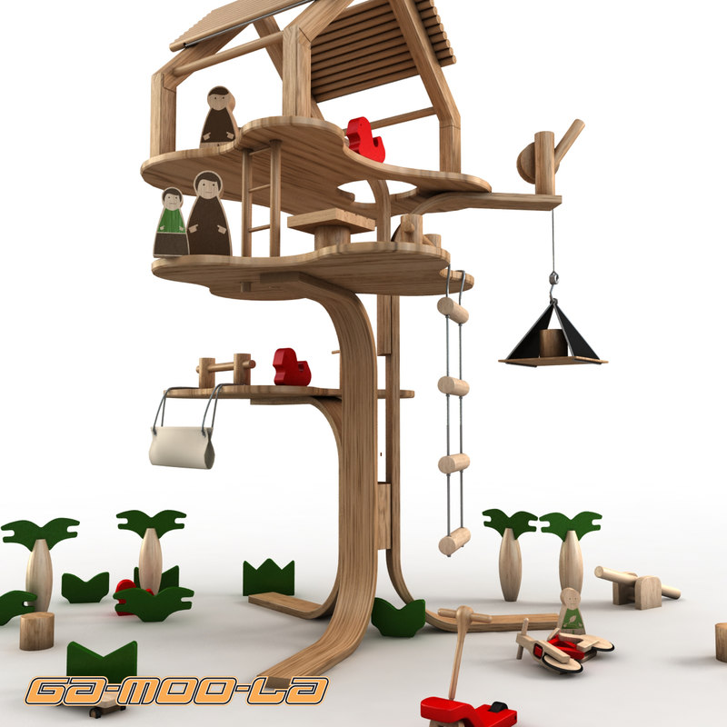 Children Wooden Treehouse 3d Max Toy Wooden Treehouse